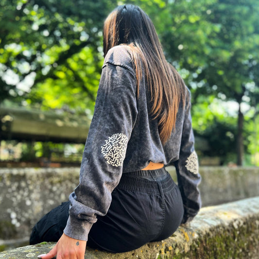 CIRCLE DIRTY BLACK HOODIE OVER SIZE